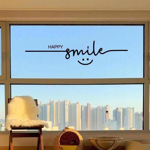 smile微笑快乐ins简约风奶茶店甜品店背景墙装饰玻璃门橱窗贴纸