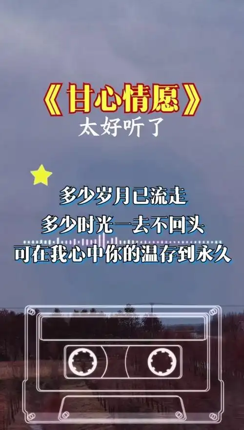 完整的甘心情愿,从主歌到副歌多少有点长,慢慢听#音乐