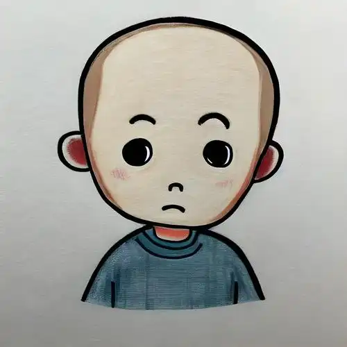 光头小男孩简笔画图片