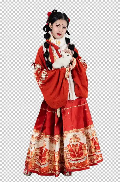 新年中秋节汉服女性人物免抠png摄影图片