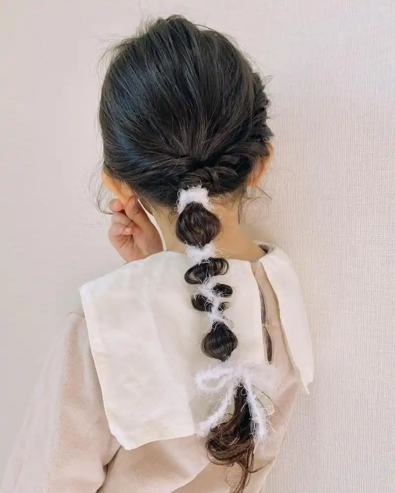 夏日小清新儿童编发教程,可爱又漂亮!