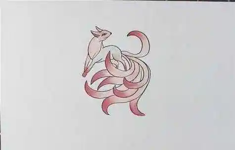 卡通彩色九尾狐简笔画怎么画 可爱人物九尾狐简笔画画法步骤