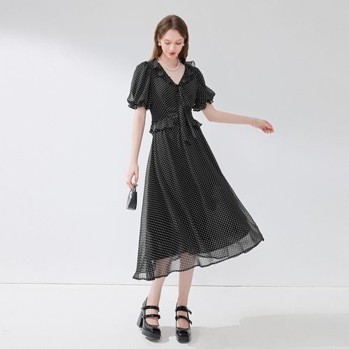 【夏日套装】法式波点裙子套装女雪纺衫半身裙一整套穿搭