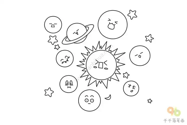 如何画八大行星简笔画教程
