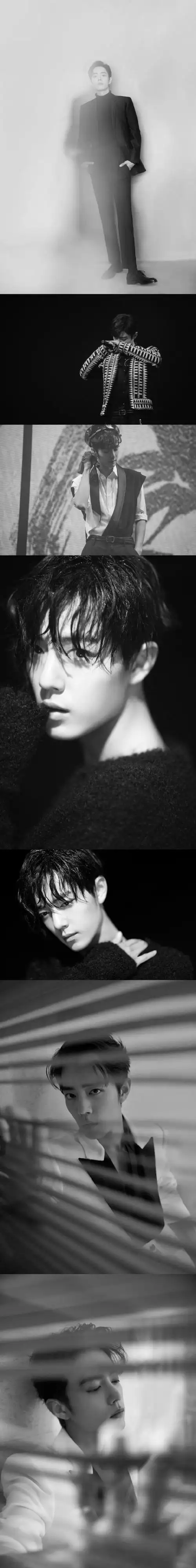 肖战黑白质感花絮图