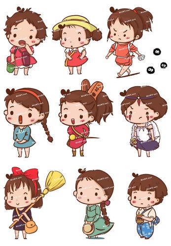 小号f0007-09宫崎骏卡通动漫角色q版萌电脑手机旅行拉杆箱贴纸