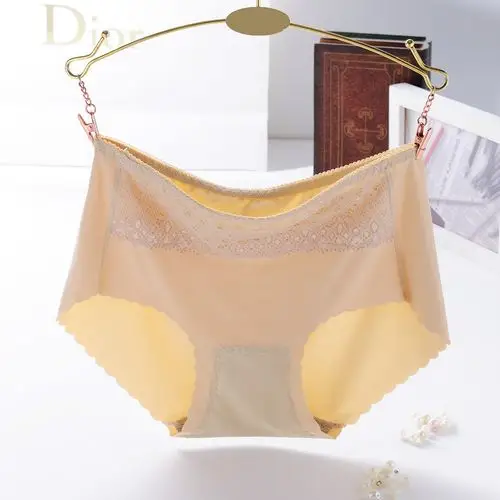 依可莉柔 新款冰丝无痕一片中腰内裤 女士无痕冰丝女三角裤内裤女