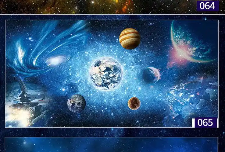 3d立体宇宙星空背景墙壁纸太空主题酒吧壁画ktv天花板吊顶8d墙纸