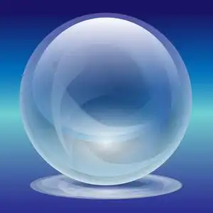 透明的玻璃球体-珍珠照片