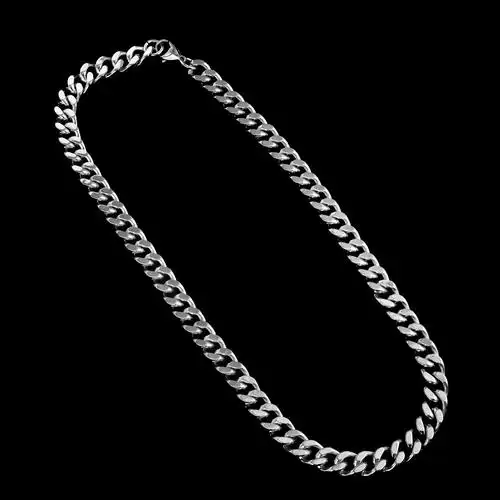 欧美霸气多尺寸不锈钢磨面链 银色嘻哈古巴链cuban chain男士项链