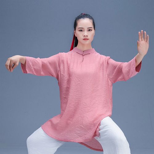 高品质透气垂直太极服女新款飘逸夏季改良中袖太极拳练功服薄款时尚