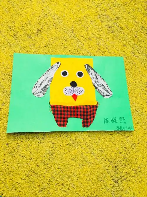 东升幼儿园——学前一班"纸布大作战"亲子手工粘贴画