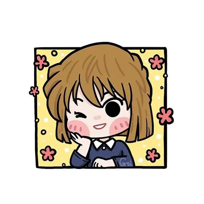 96萌小g爱涂鸦 《名侦探柯南》q版头像无水印 柯南系列完成了 旁边