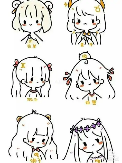 星座简笔画可爱集星座简笔画可爱集十二星座q版萌图双鱼座简笔画怎么