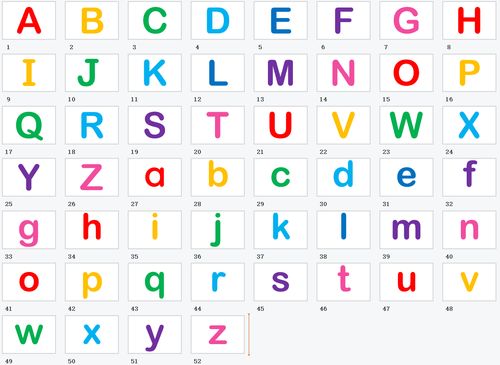 横板圆体彩色双面大小写26英文字母大卡片过塑封防水防撕闪卡早教