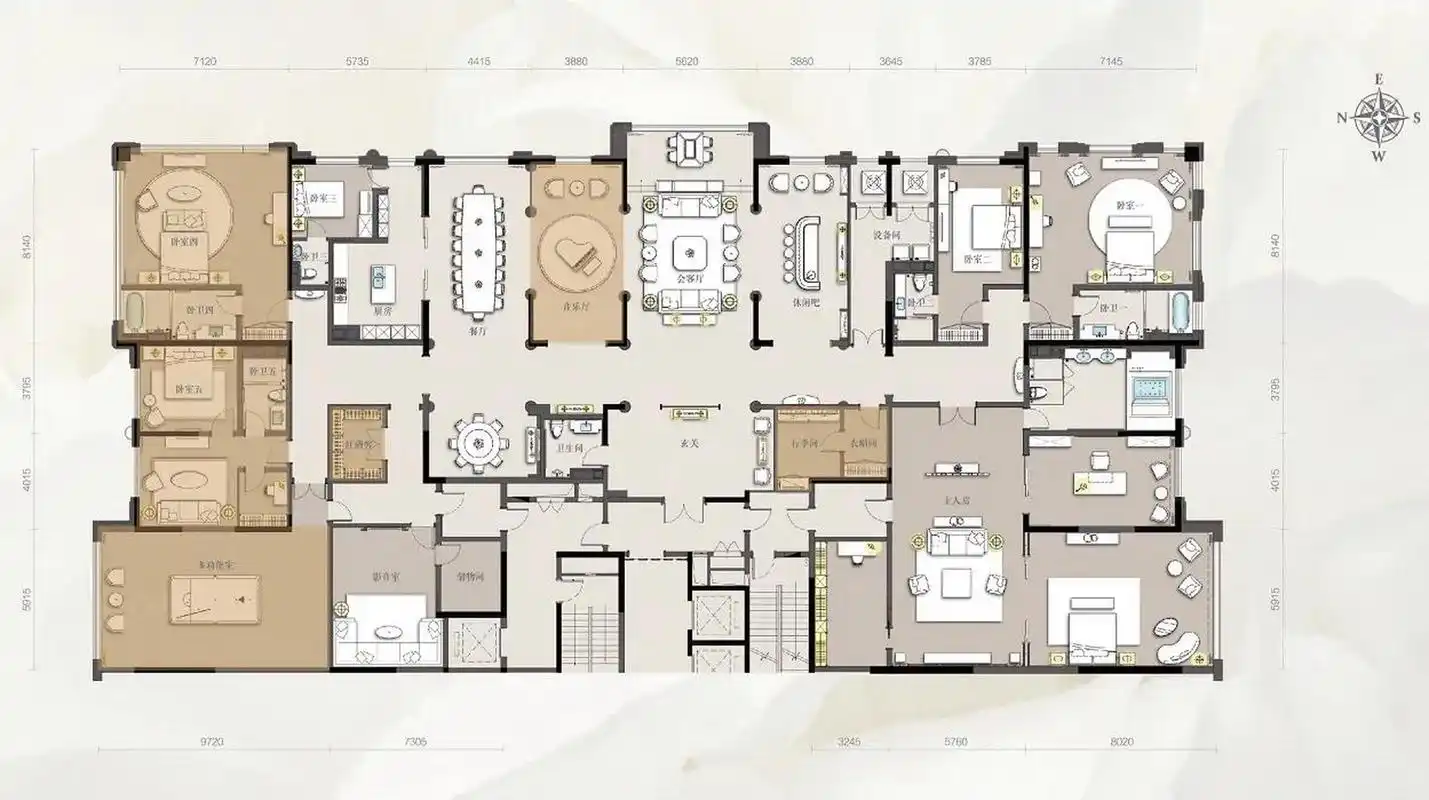 1000平米大平层是什么体验?这个户型了解一下!