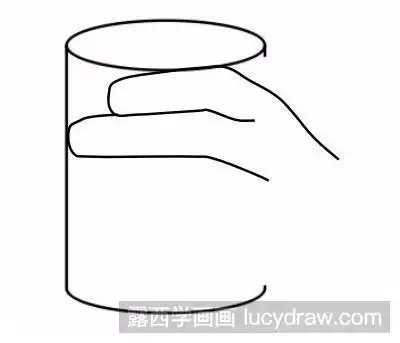 简笔画教程:教你画握着杯子的手