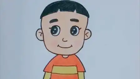 幼儿益智简笔画:画大头儿子的简笔画