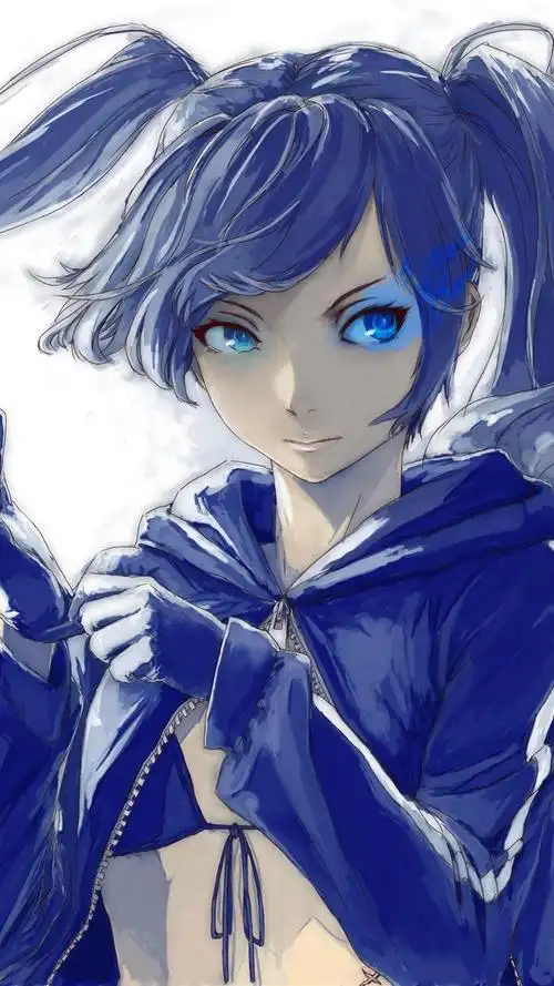 蓝眼睛动漫女孩外套手套