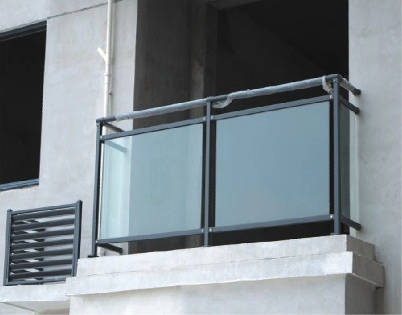 室外阳台玻璃栏杆钢化12mm烤漆凹槽锌合金合金钢护栏