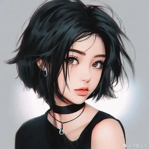 高冷气质短发女生头像