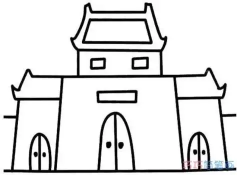 透明免抠图片其他元素蔬菜简笔画古代城楼简笔画古代城楼简笔画画法图