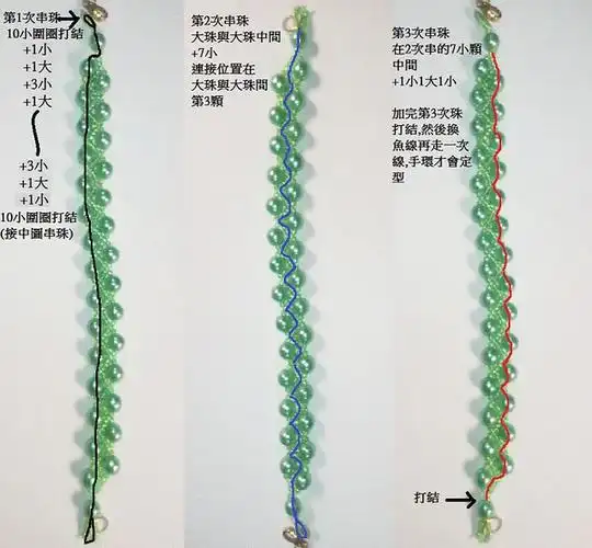 diy苏菲的编织城堡-串珠类-b021双排珍珠手环