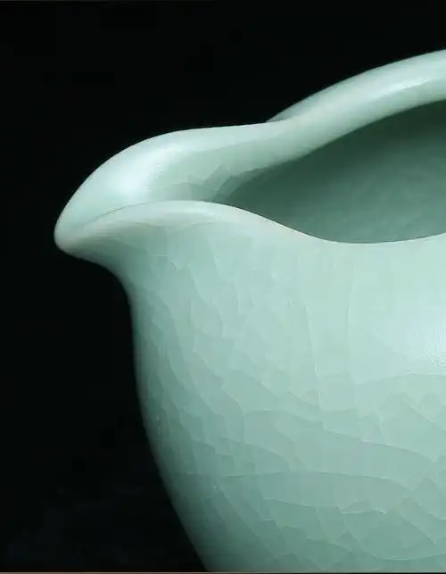 汝道rudao 汝窑公道杯可养开片蝉翼纹匀杯陶瓷大号茶海茶具茶道配件分