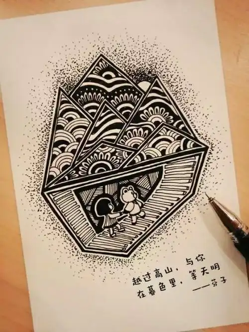 原创插画#黑白线条画#装饰画