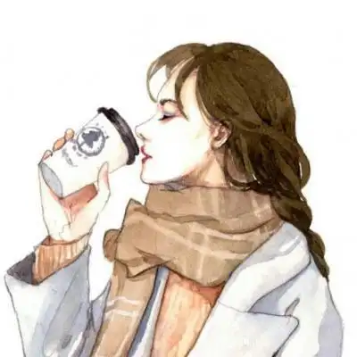 气质长发女生手绘卡通动漫微信头像