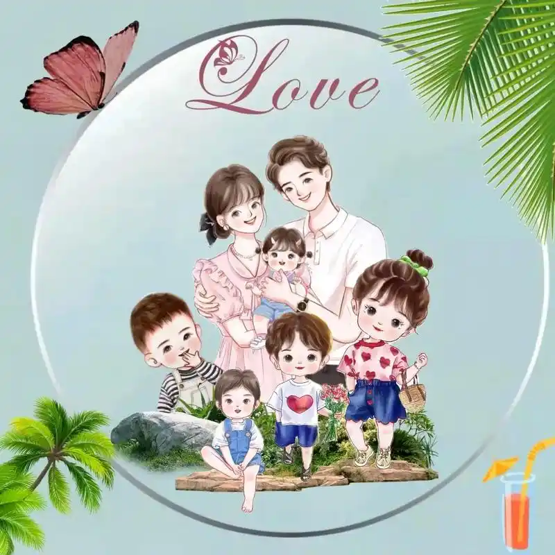 粉丝留言做的头像.#一家七口亲子头像 #三代亲子头像 #带爷 - 抖音