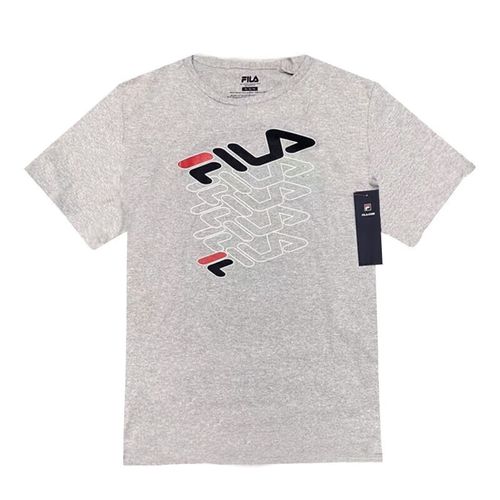 斐乐(fila)男装 圆领logo印花休闲运动短袖 lm21c549灰色m
