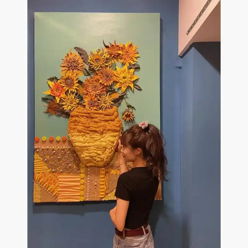 装饰画综合材料向日葵