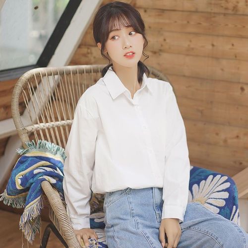 2021春装新款学生打底衬衣女正装秋冬白衬衫女长袖工作服证件照