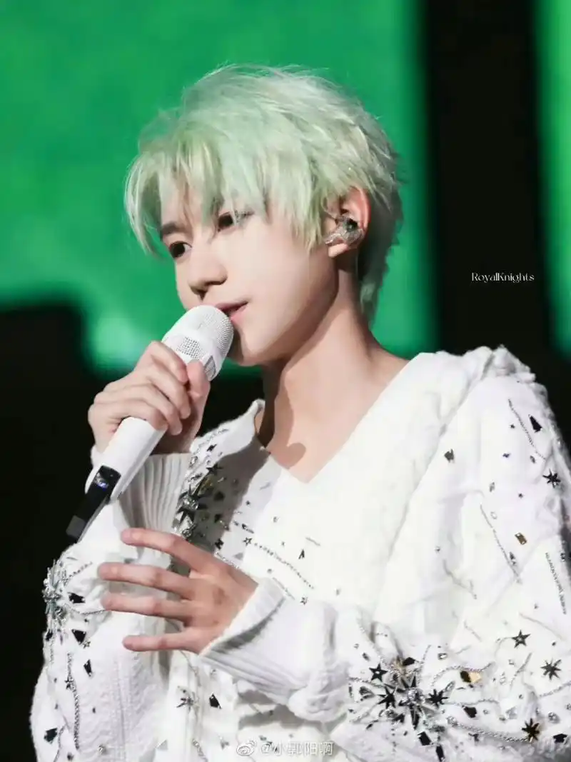 王源在上海举行演唱会,当绿发造型的王源出现在演唱会现场,真是让人