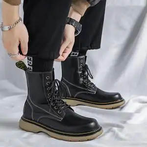 韩版中筒男鞋图片