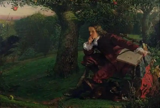 相传,牛顿在年轻时,有一天正在院子里的苹果树下读书,突然从树上落下