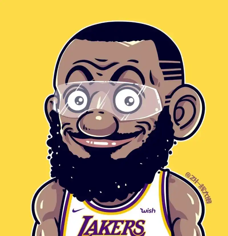 nba插画|今日份调皮詹姆斯-皇帝的新眼镜 画一张调皮老詹,今天又实力