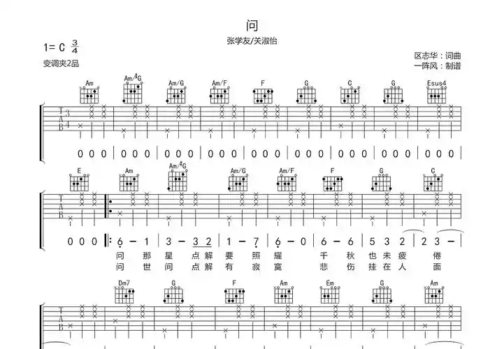 吉他谱描述说明