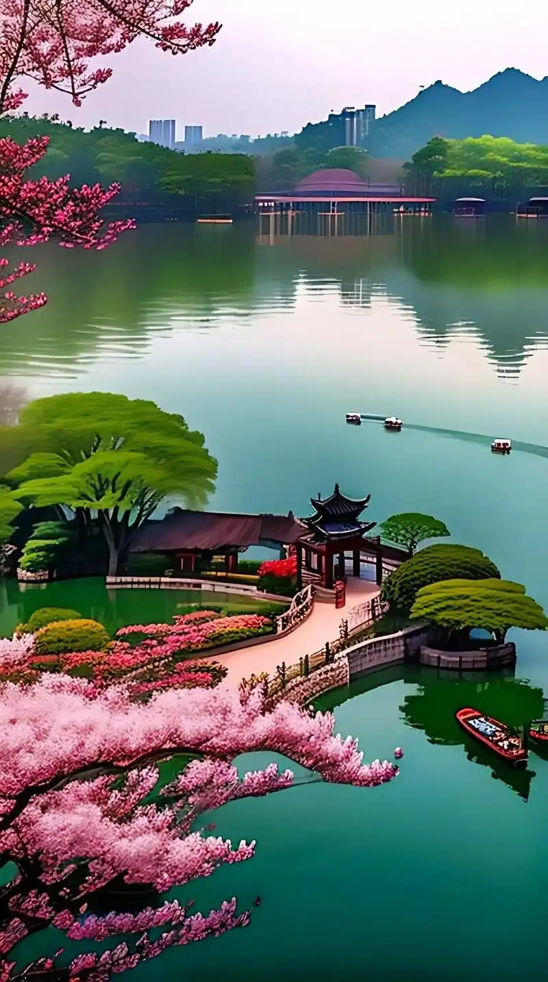 杭州西湖美景.#图文伙伴计划 92初识西湖 走进杭州,你首先 - 抖音