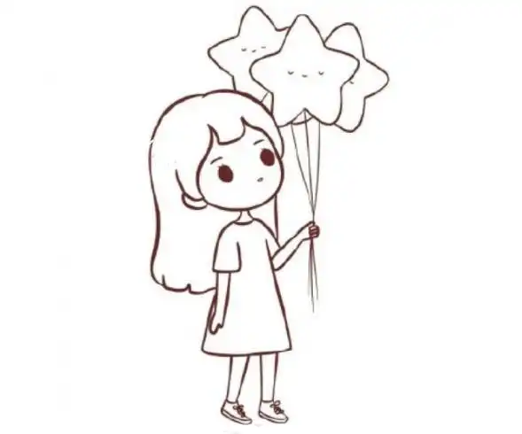 微笑长发女孩怎么画微笑长发女孩简笔画画法步骤教程小女孩简笔画