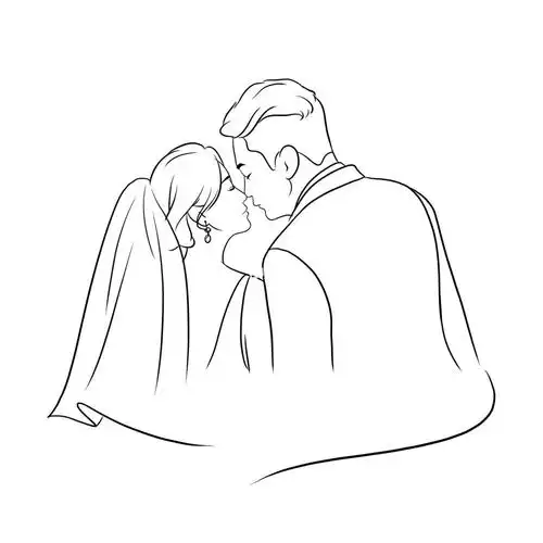 婚纱照的线稿