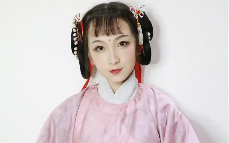 汉服发型速成教程手残党汉服发型超级简单汉服双丫髻明制汉服发型有