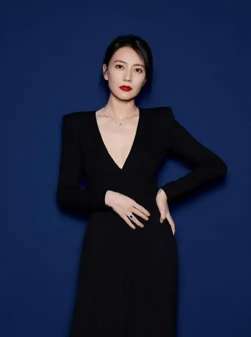 高圆圆深v连衣裙惊艳亮相展现优雅魅力