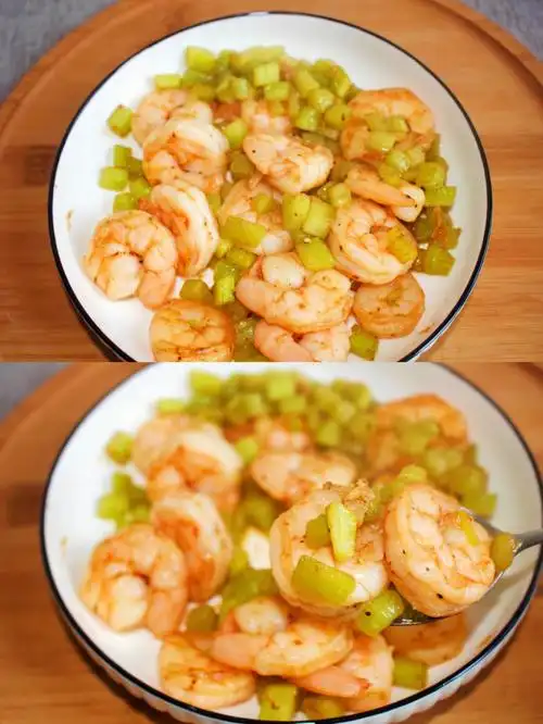 黄瓜炒虾仁简单又好做75低卡又减脂75