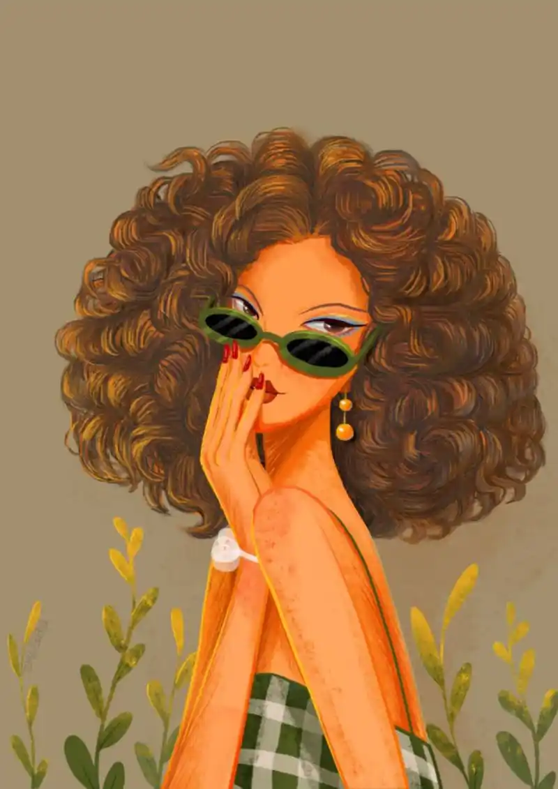 原创插画-《时尚女郎-01》 #时尚插画# #高雅女性# #我是原创插画师