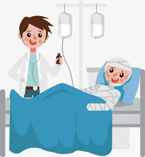 卡通住院部医生与病人矢量素材