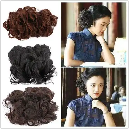 大上海旗袍假发造型舞台演出卷发大拉花摄影cos常用假发卷假发片
