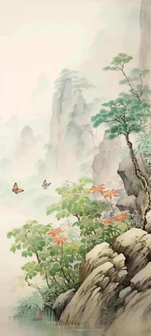 国画壁纸分享,国画的最高境界,在于水墨留余白