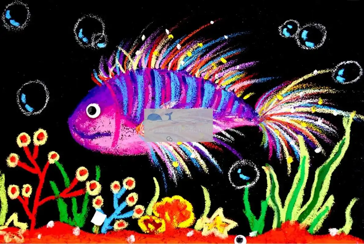 1.用蜡笔画出狮子鱼 的身体与尾 - 抖音